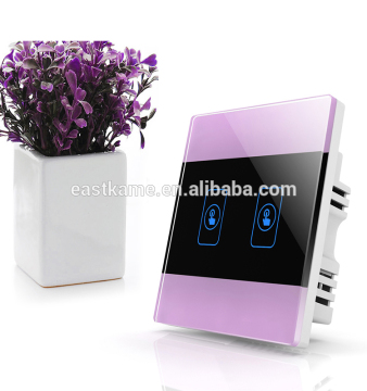 2 Gang Crystal Glass Panel Touch Smart Home Switch