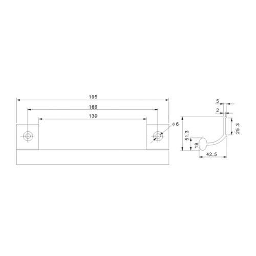 MANIJA PARA PUERTA CORREDERA DE ALUMINIO