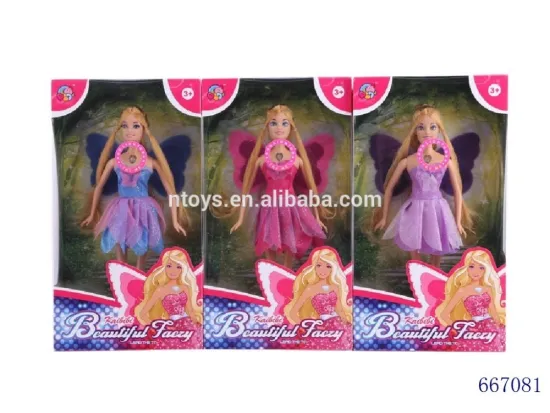 2016 NEWEST 12.5" SOLID BODY FAIRY FASHION VINYL DOLL SET WITH LIGHT & SOUND