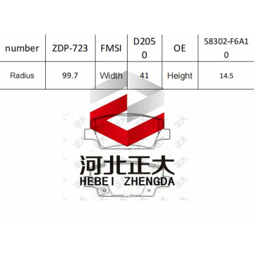 Brake pad of KIA K7 D2050