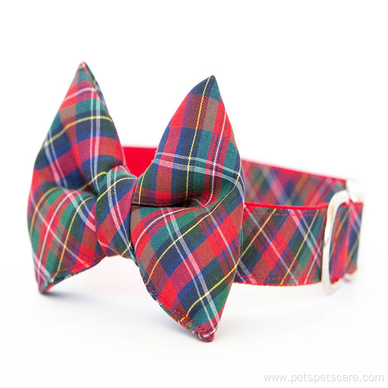 Pet dog collar bowtie with metal buckle