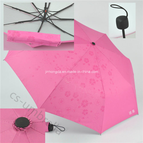 Show Fower Pg Fabric with Silver 3 Folding Umbrella (YS3F0006)