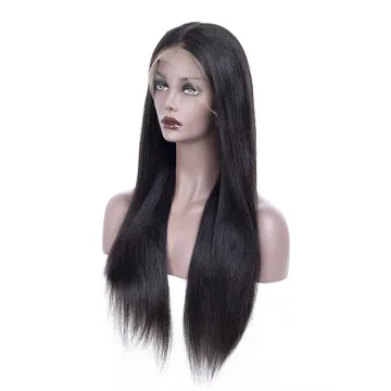 Promotion Wavy Water Wave Virgin Peruvian Silky Straight Black Woman Lace Frontal Luxury Human Hair Wig