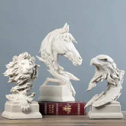 Antique simple design resin horse sculpture decoration