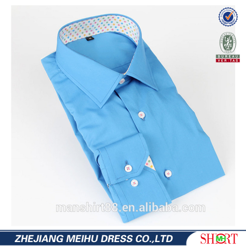 blue fashion slim fit shirts for men