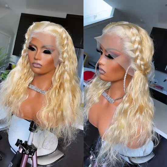 613 Lace Frontal Wig 13x6 Blonde Lace Front Wig Straight Human Hair HD Transparent Lace Wig Preplucked