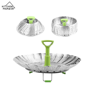 Cesta De Aço Inoxidável Vegetal Folding Steamer