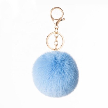 Cute and Furry: Pom Pom Tail Keychains and Key Holder Round Keyring