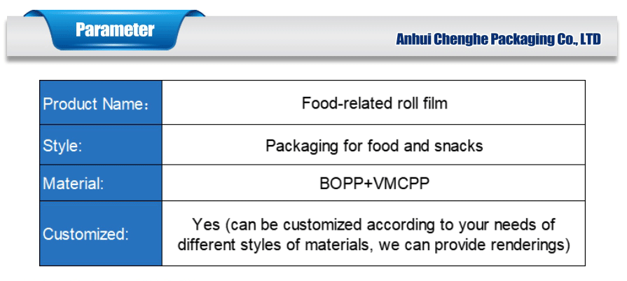food packaging roll film