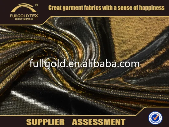 2016 New Fashion Polyester Spandex Kniting FDY Gold Foil Printed Fabric For Dress                        
                                                Quality Choice