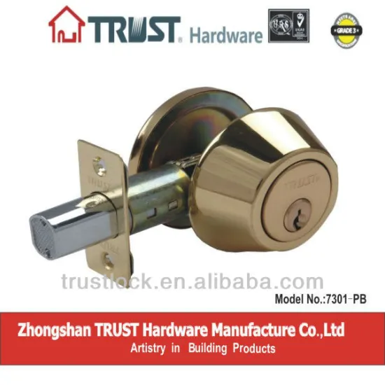 TRUST 7301:ANSI Grade 3 Standard Duty Brass Deadbolt lock