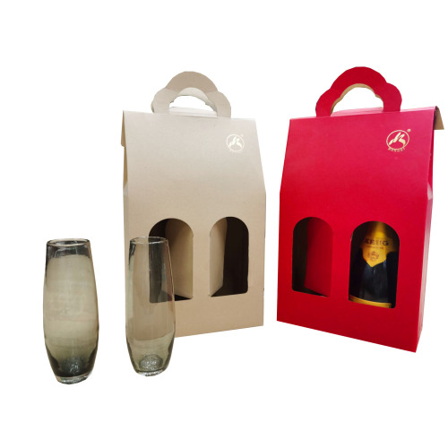 Portable Strong Corrugated Material paper wine gift box