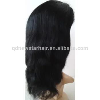 High Quality Stock Black Color Remy Human Hair Full Lace Wigs for Wholesale
