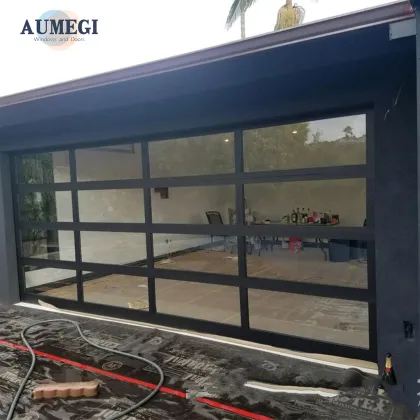 Aumegi Soundproof Stackable Garage Door with Glass Windows