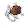 Assorted Tiger Eye Stone Rings Owl Shape Ring for Women Yellow Tiger Eye Heart Rings for Girl Women Wedding Adjustable ring