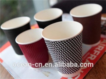 Customized logo ripple wall coffee paper cup