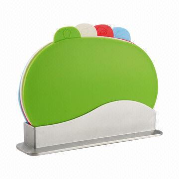 Cutting Board with Non-porous, Dishwasher-safe, Non-slip Rack for Storage