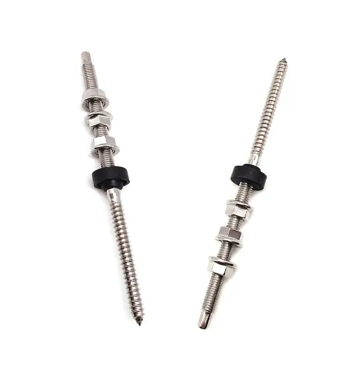 Wholesale Rineng Solar Roof Hanger Bolt Double Screw Plate Support Kit for Wood