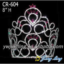 Custom big rhinestone pageant crowns for sale