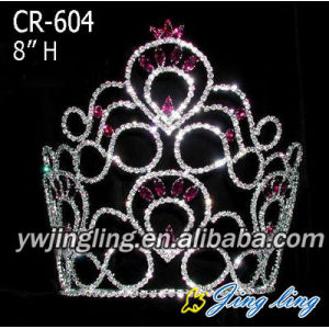 Custom big rhinestone pageant crowns for sale