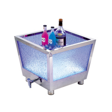 Metal Edge Stainless Steel Beer Ice Bucket With LED Lighting