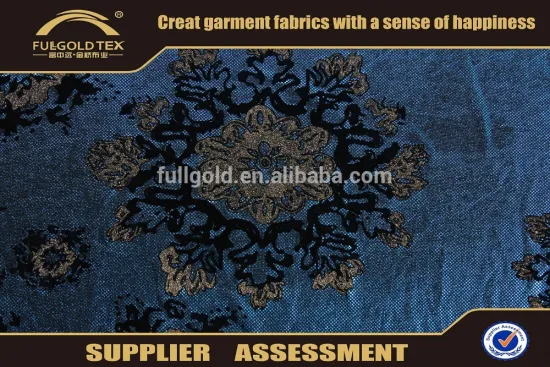 Shaoxing 95 polyester 5 spandex 4 way stretch metallic foil printed flocking fabric India