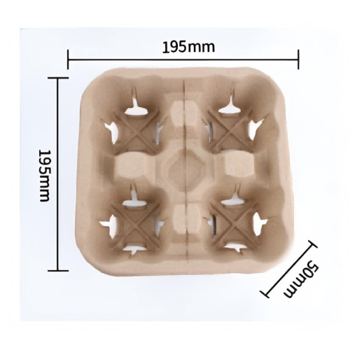 Bandeja de café de pulpa desechable para bebidas para llevar