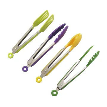 Locking Stainless Steel Cooking Tongs with nylon Tips