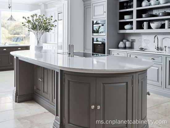 Lukisan kelabu laminate klasik shaker gaya kabinet dapur