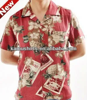 Hawaiian shirt men short sleeve hawaiian casual beach shirt men