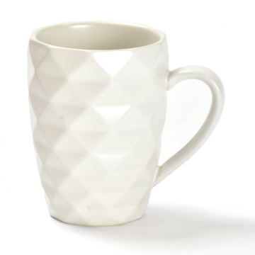 Diamond ceramic 16oz capacity pottery mugs diamond cup