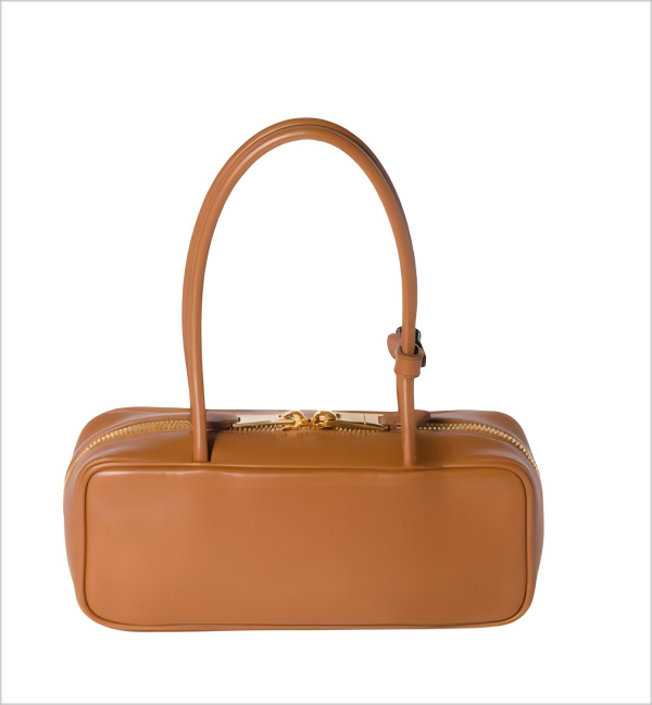 긴 가죽 손잡이가있는 세련된 레트로 토트 Stylish Retro Tote with Long Leather Handles