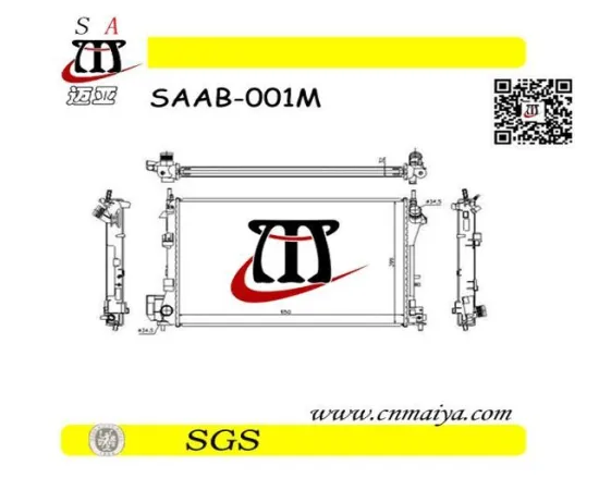 Plastic Car radiator for SAAB 9-3 (02-) 2.2 Nissens 63022A