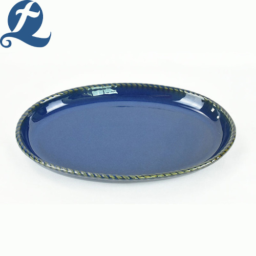 Дизайнерская посуда Food Grade Pure Blue Elliptical Disk