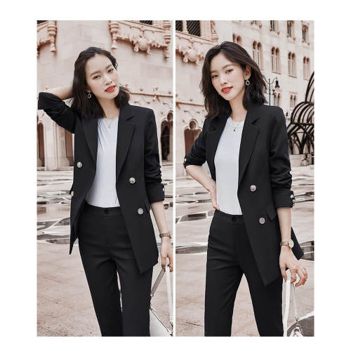 Elegant Mid-Length Blue Business Women Suit