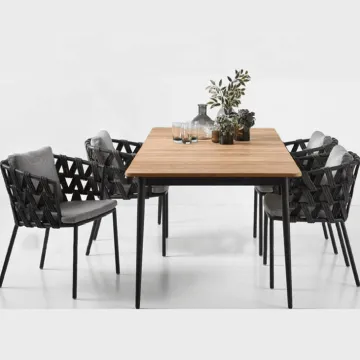 Rope Dining Table and Chair Sets for Outdoor Gardens