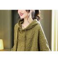 Temperament Jacquard Hooded Long Sleeve Hoodie Woman