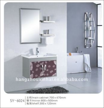 modern style wall mounted Stainless steel bathroom cabinet furniture vanity