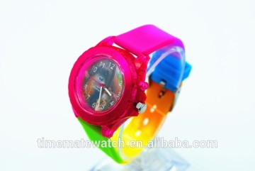 flashing light wrist watch silicone japan movement quartz watch sr626sw