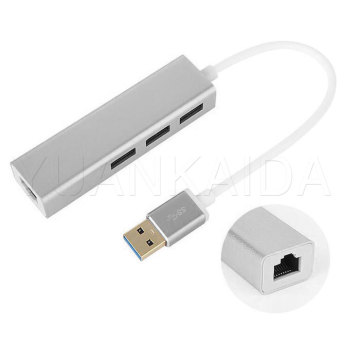 USB 3.0 HUB 3 พอร์ตพร้อม Ethernet Converter