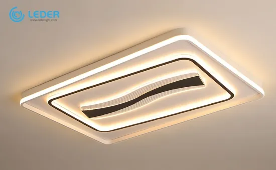 LEDER White Decorative Flush Ceiling Lamp