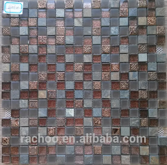 BDA 15mm brown mosaic tile,marble flooring border designs