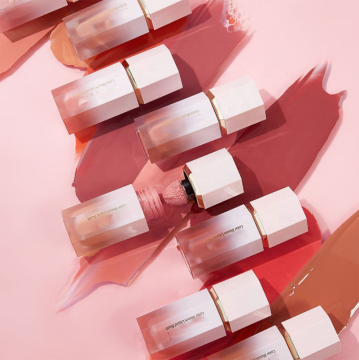 Clear Color Lip Oil and Tint Packaging with Chunky Container and Built-in Sponge