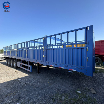 High Side Stake Fence Cargo Semi Trailer for 3 Axle 60 Tons Vegetable Transport