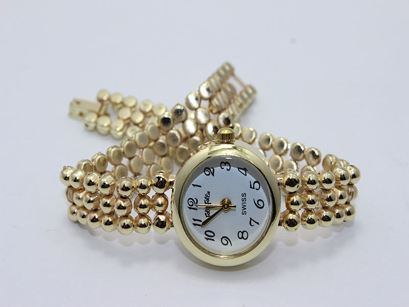 silver gold metal watch for lady