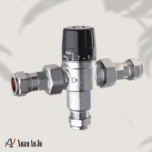 ANKROYU Thermostatic Mixing Valve – DN15, 20-50°C Adjustable, Stainless Steel, 1.5m³/h Flow, For Showers