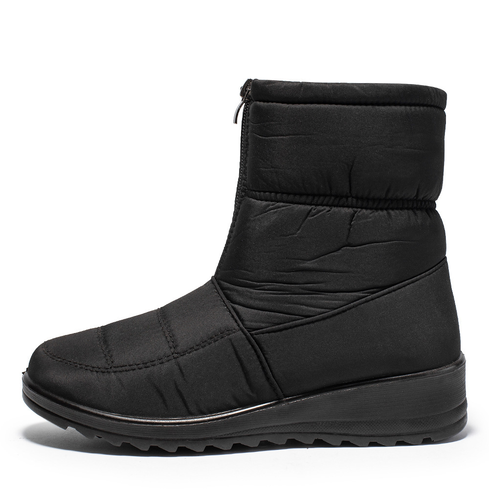 Lazy people step on snow boots