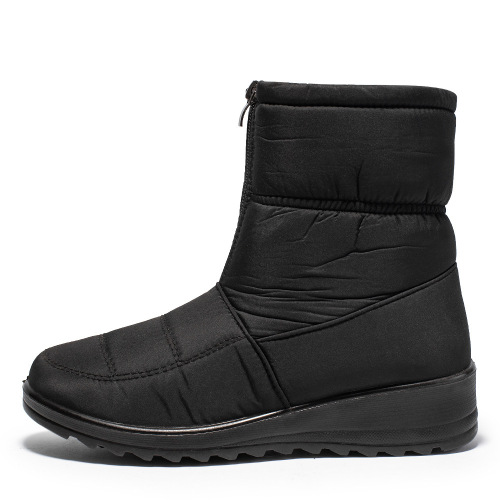 Lazy people step on snow boots