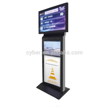 46inch high brightness double screen floor stand advertising display / AIO network advertiisng poster display