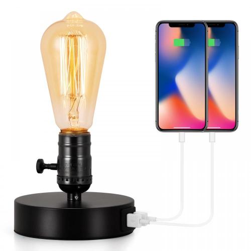 Base de lampe de table vintage E26 avec port USB